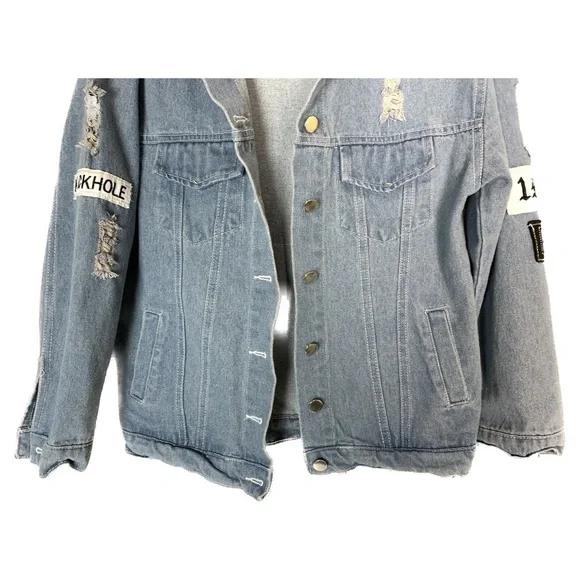 Sold - KAWAII NATION BTS K-POP Where Is My Mind Patch Distressed Denim Jacket - Picture 8 of 13